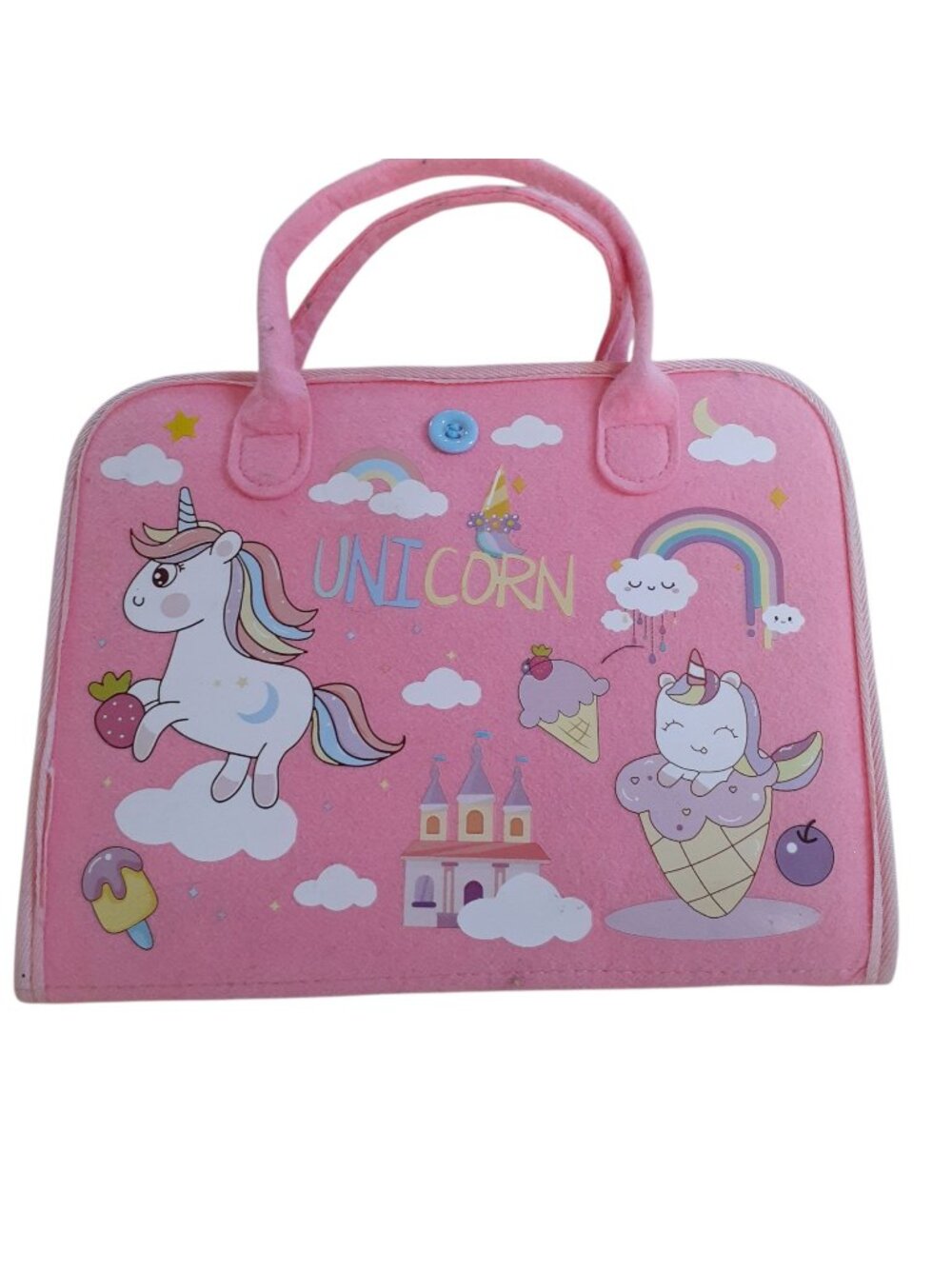 Montessoru-Inspired Unicorn Busy Book Portable Activity Bag For Toddlers